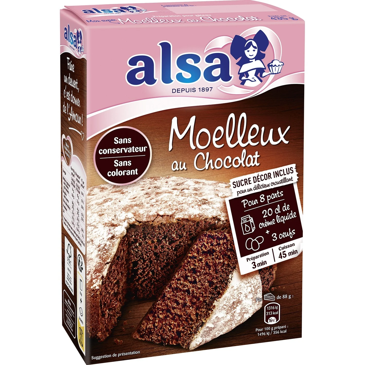 Préparation pour moelleux au chocolat Alsa 