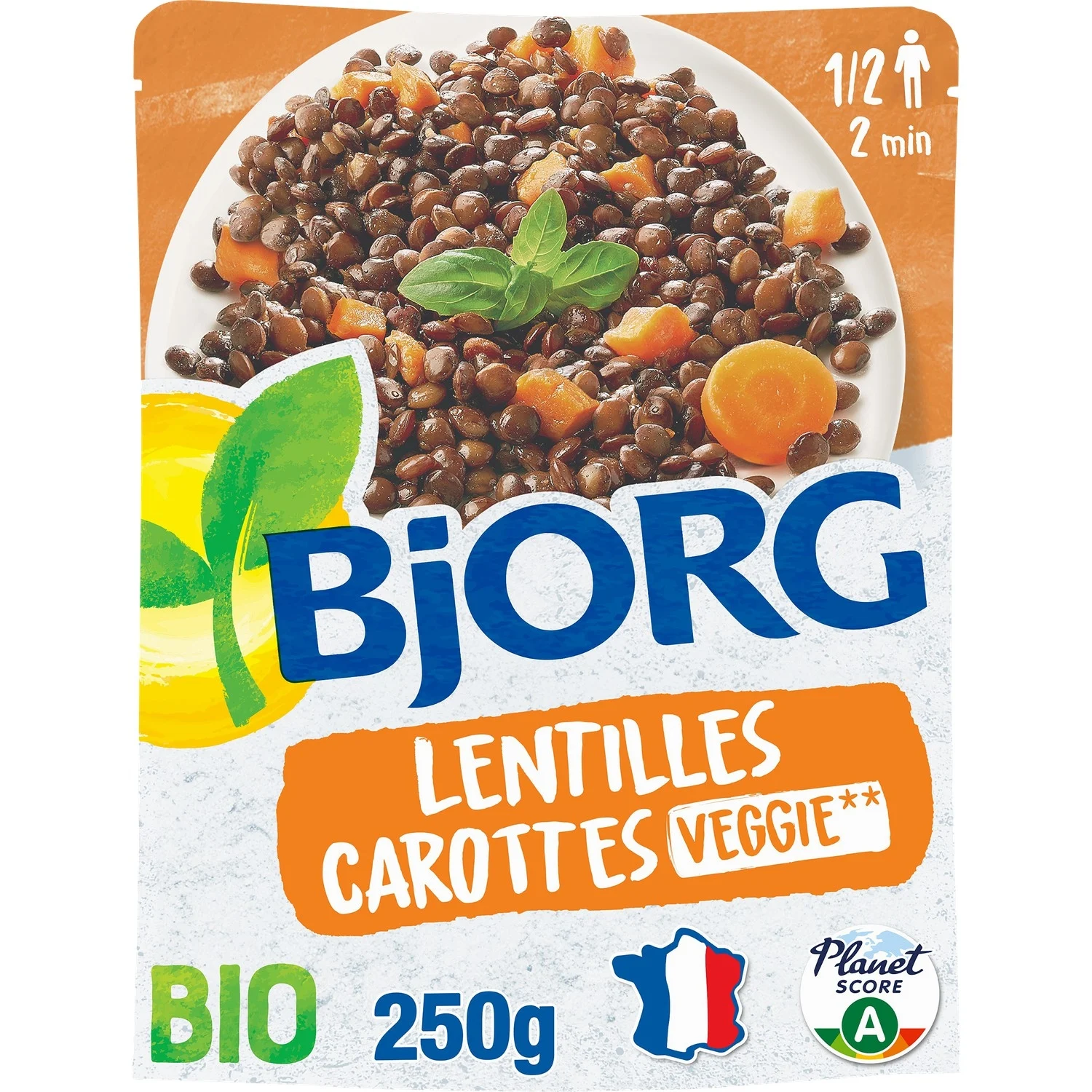 Lentilles Carottes précuites bio Bjorg