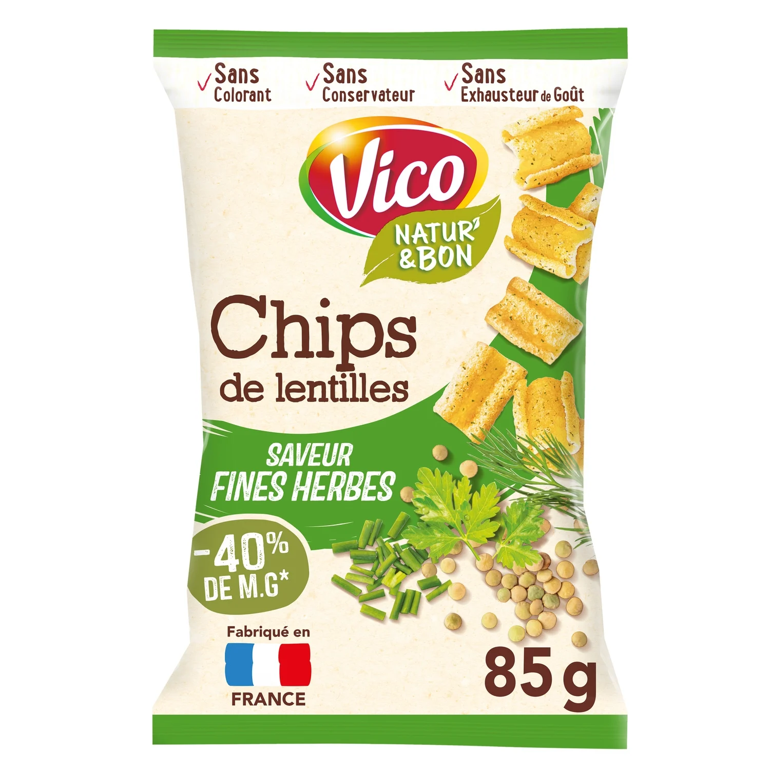 Natur' & Bon Chips de lentilles saveur fines herbes Vico
