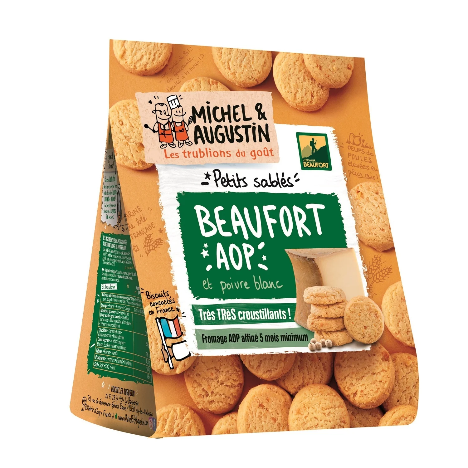 Petits sablés au beaufort et poivre blanc Michel et Augustin 