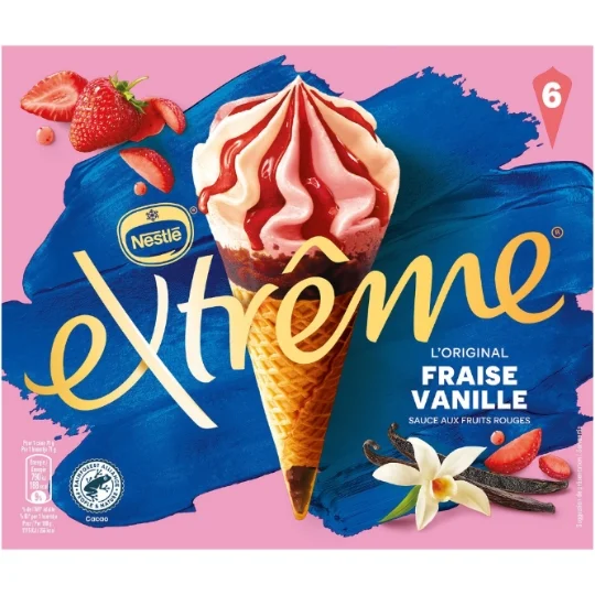 Nestlé strawberry-vanilla ice cream cones
