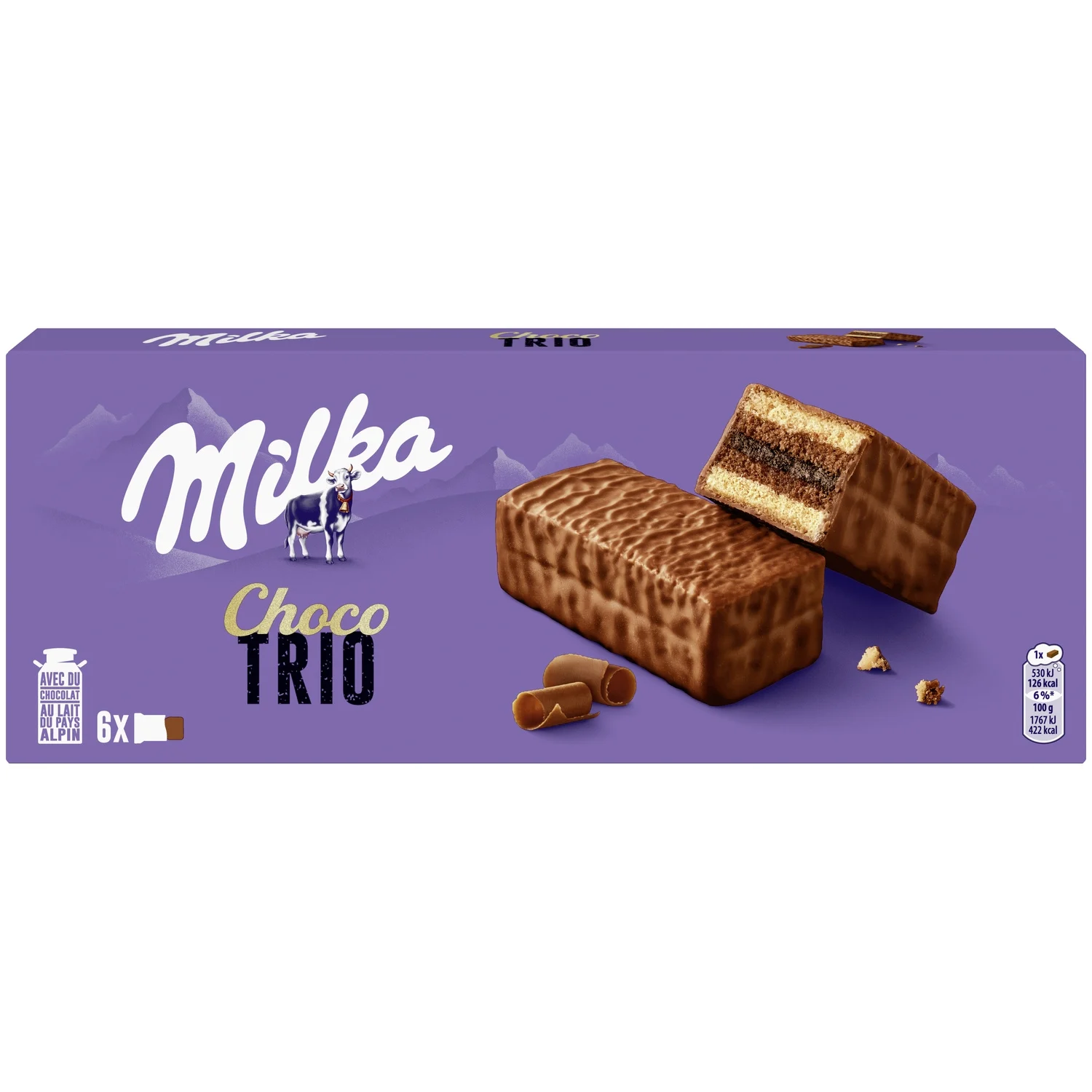 Milka choco TRIO gateaux fourrés au chocolat