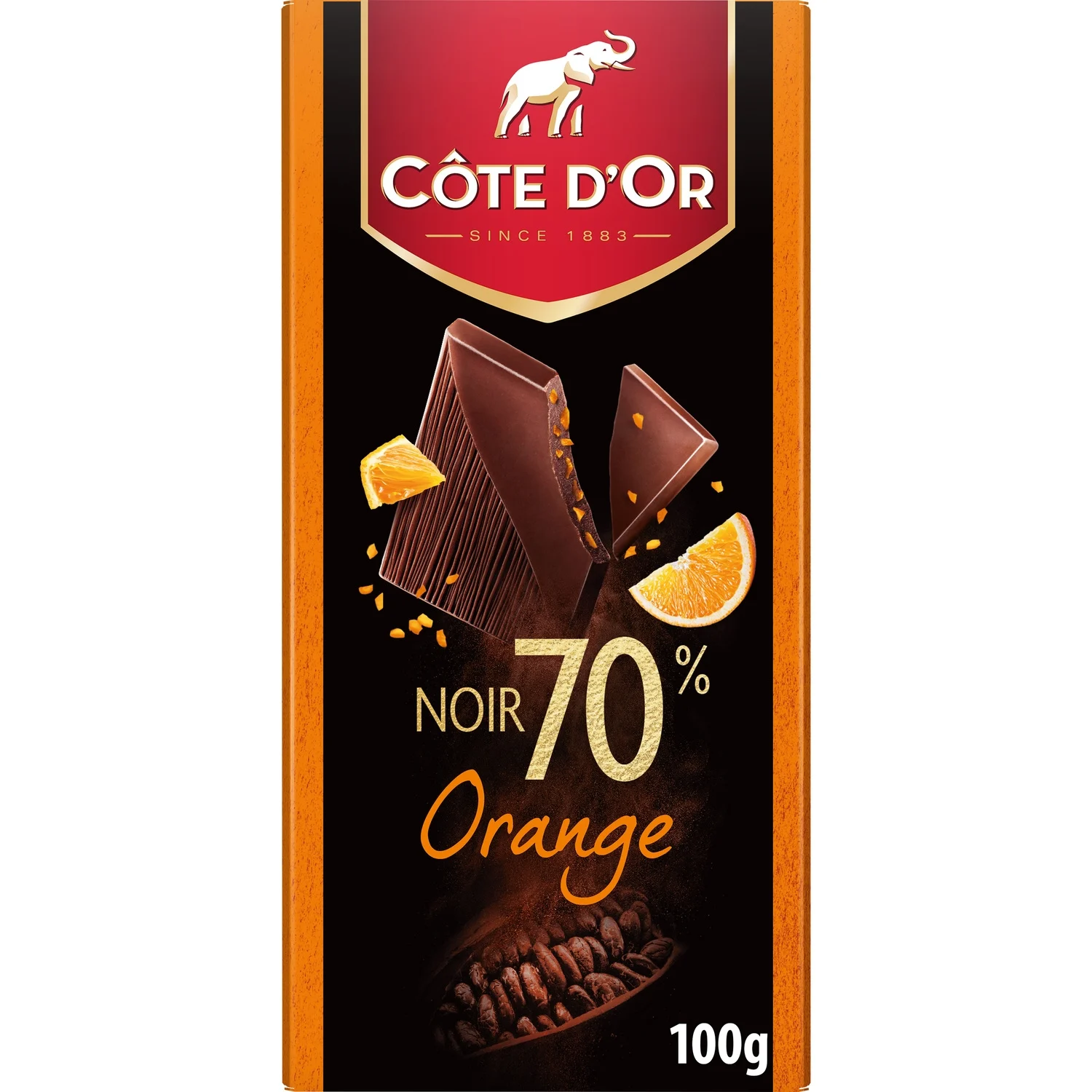 Cote d'Or noir 70% et orange