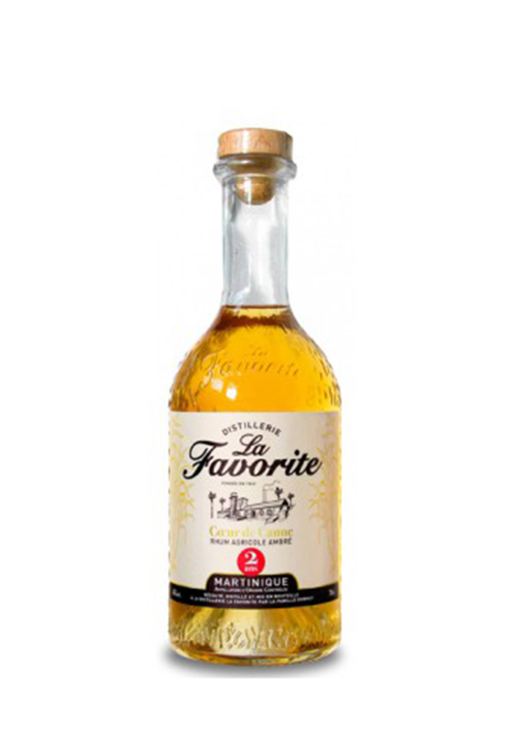 La favorite, rhum agricole martinique, ambré coeur de canne 45% - 2 years - 1L