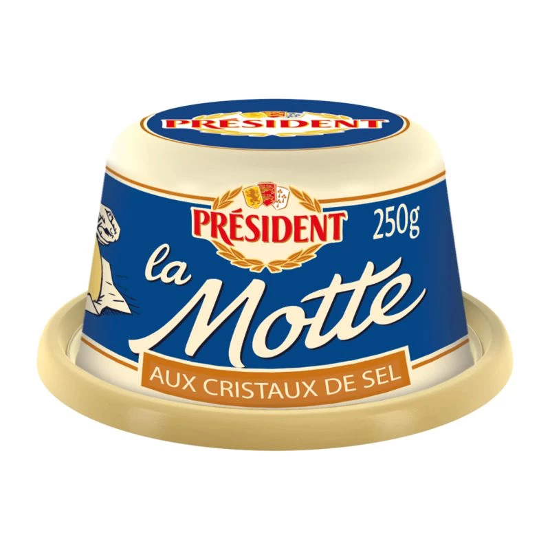 President salted butter with sea salt crystals