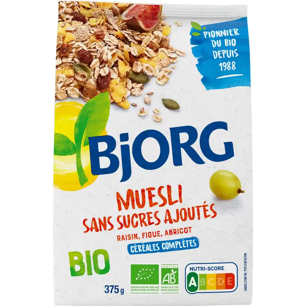Muesli Raisin, Figue, Abricot bio Bjorg
