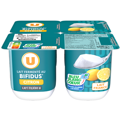 Sweetened bifidus fermented milk yogurt lemon flavor U