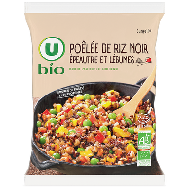 Organic pan-fried black rice with spelt and vegetables U