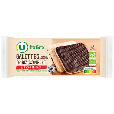 Galette de riz complet bio au chocolat noir U