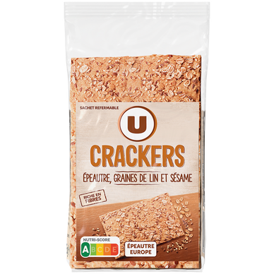 Crackers épeautre, graines de lin et sésame U