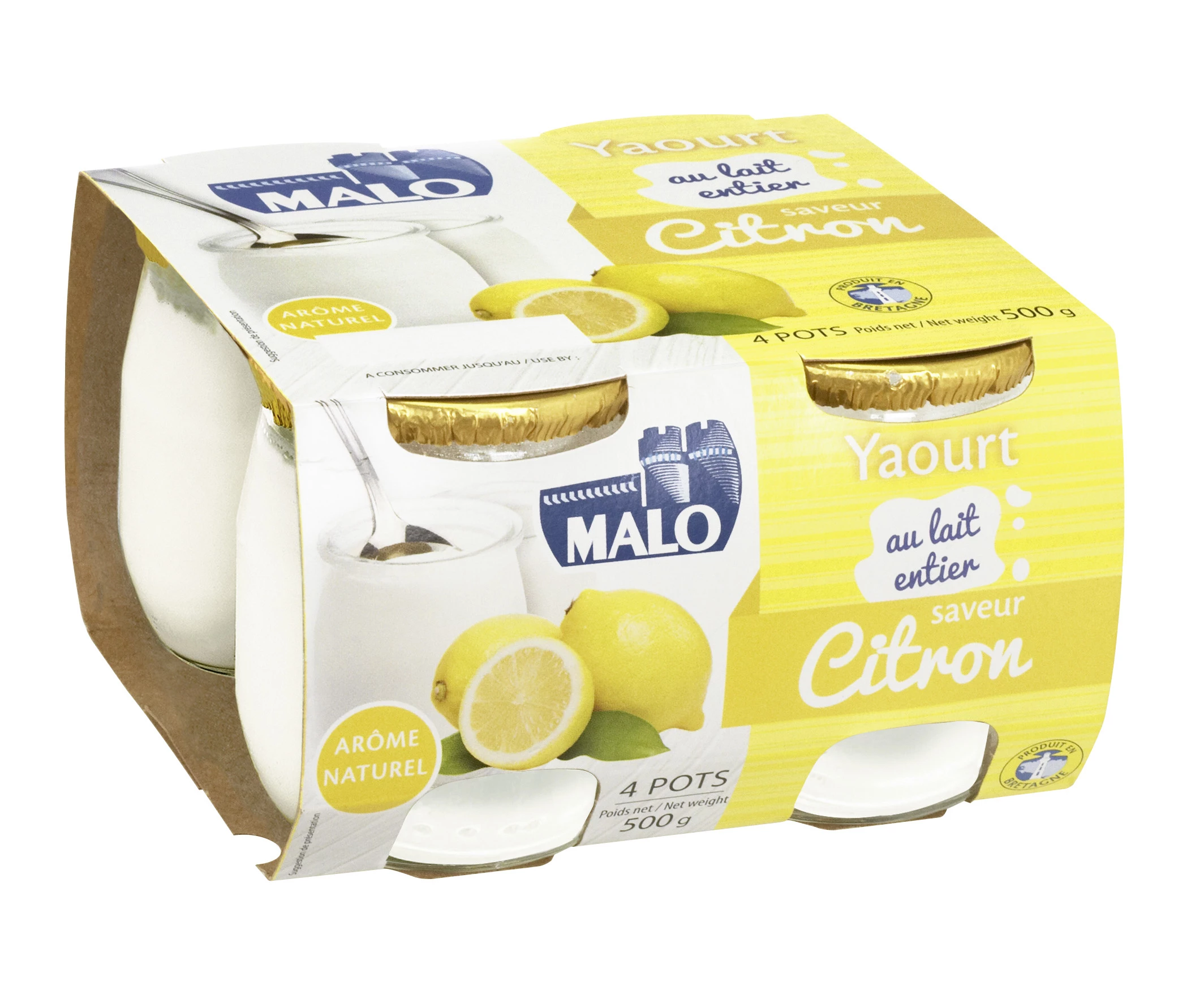 Malo Lemon-flavored whole milk yogurt