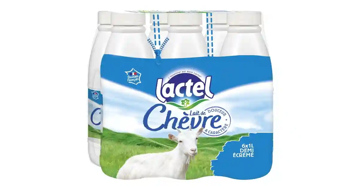 Lactel Goat's milk semi-skimmed 6*1L