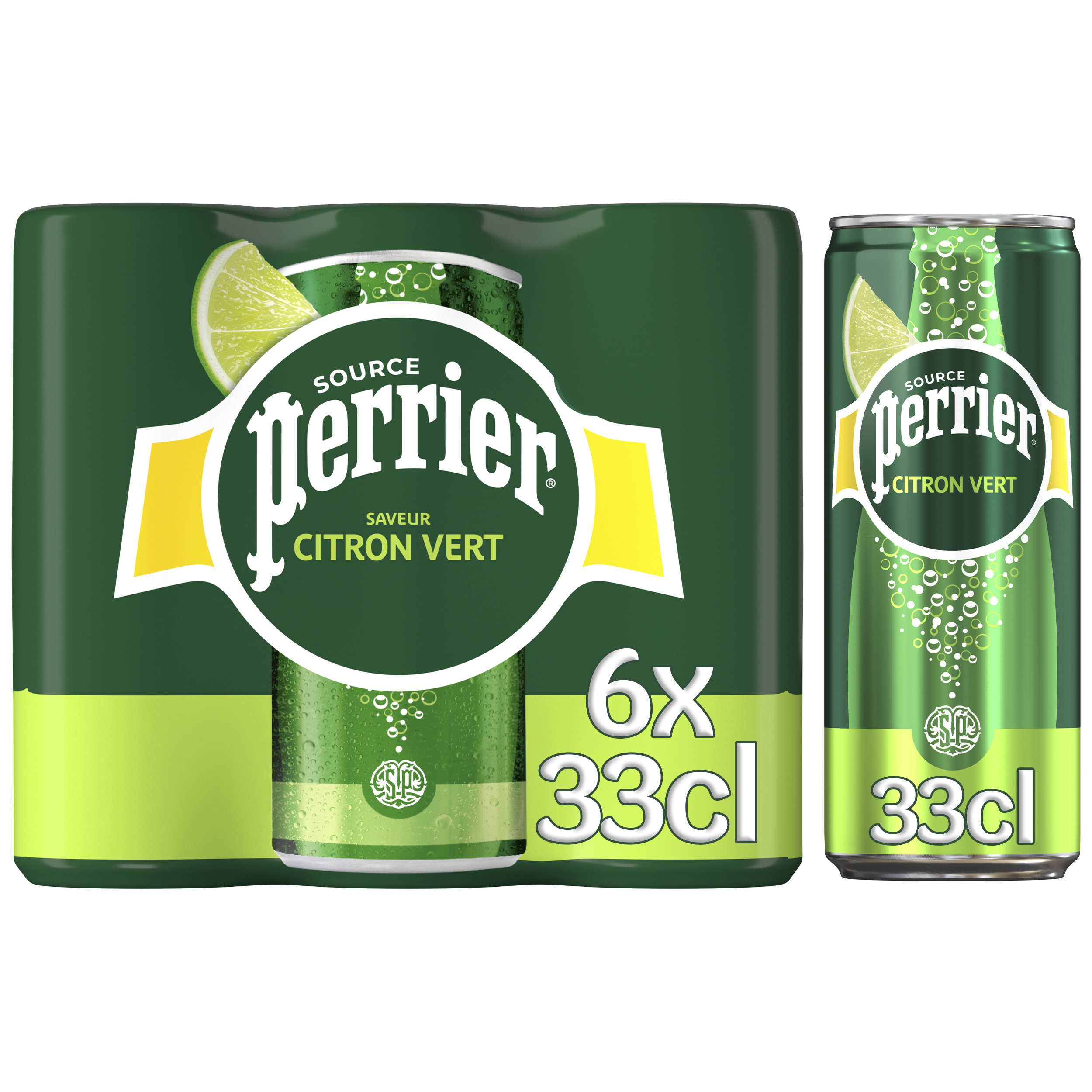 Perrier sparkling water lime flavored 6x33cl