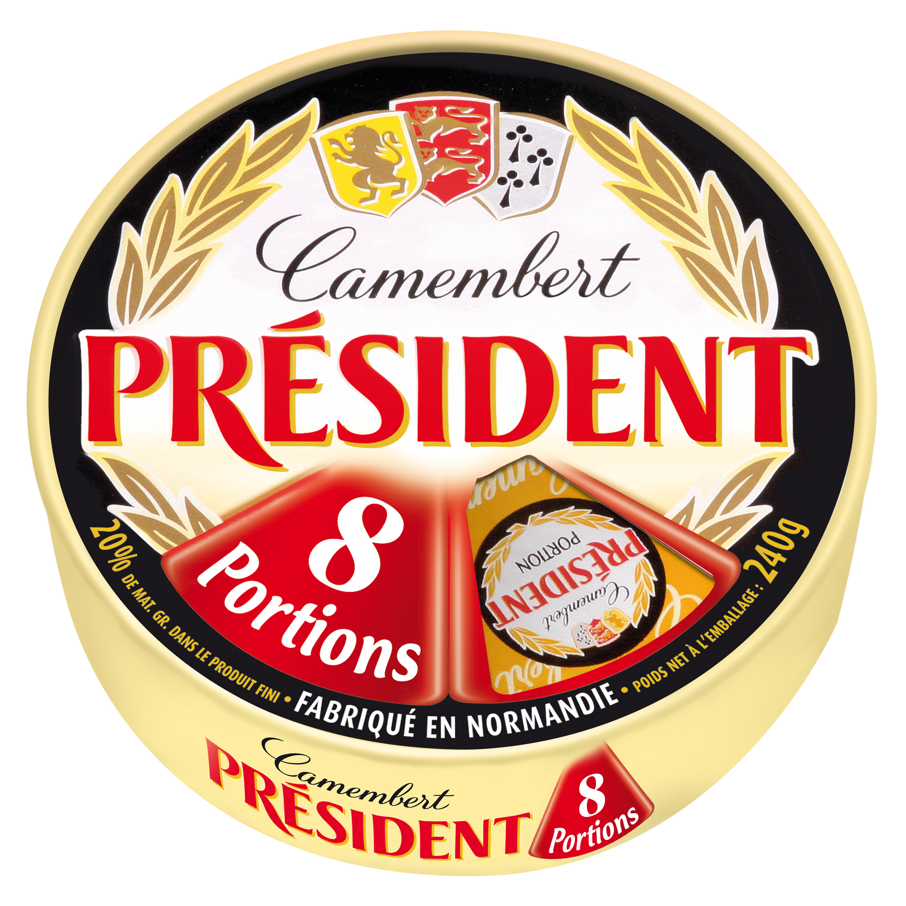 President Camembert cheese, 8 servings 