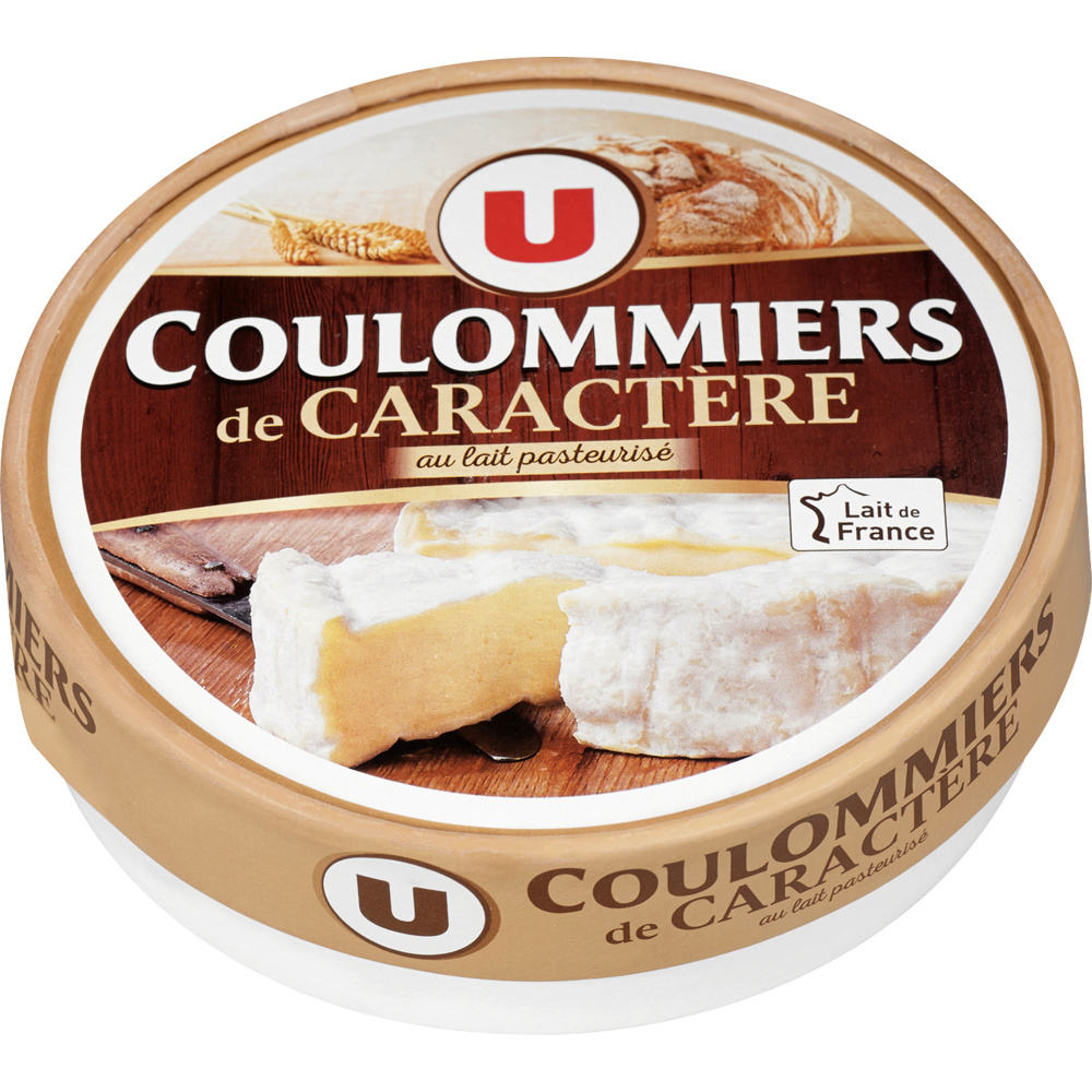 Coulommiers cheese with character U