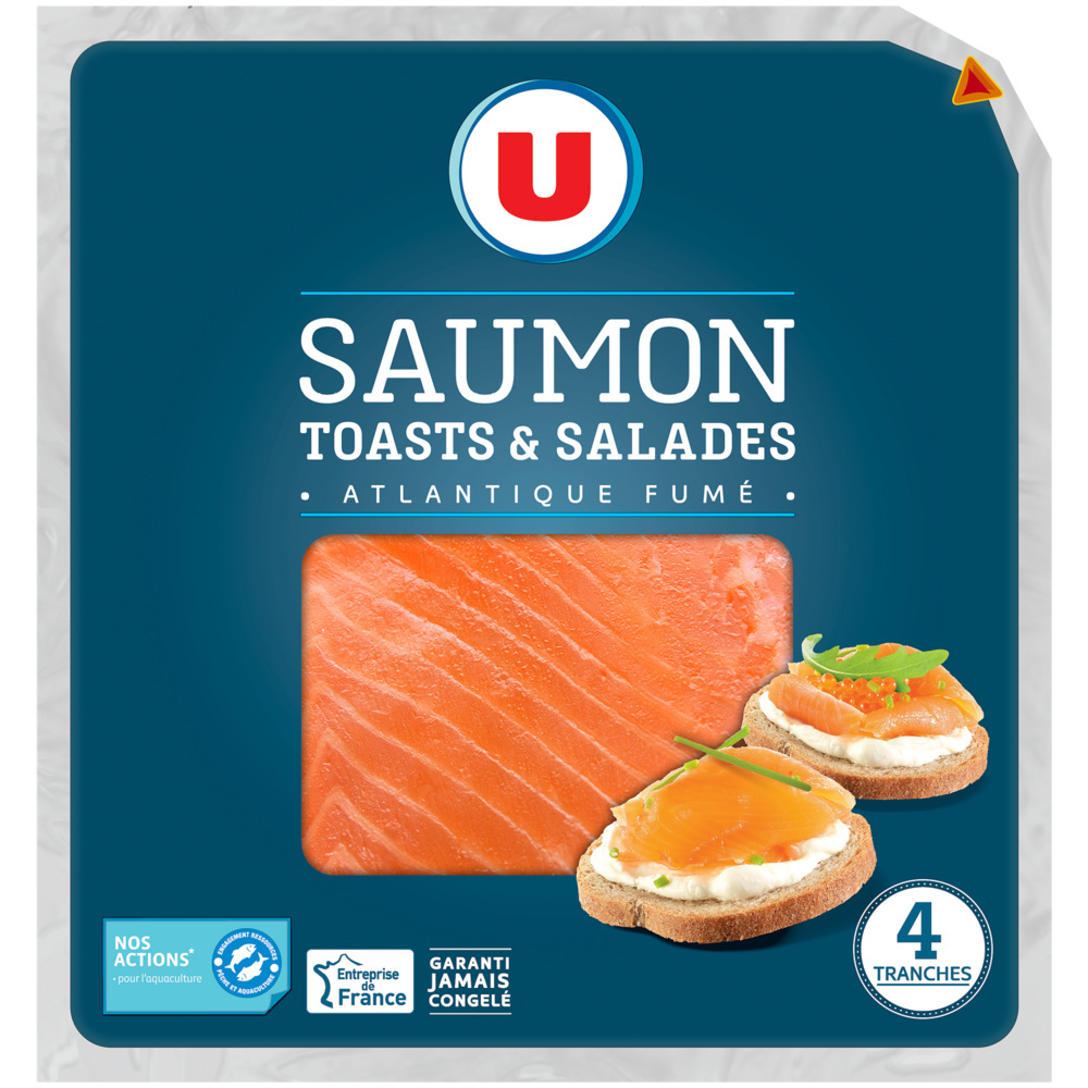 Atlantic smoked salmon for toasts and salads U