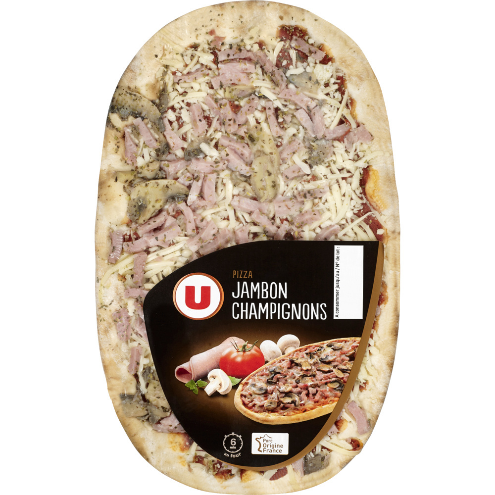 Ham and mushroom pizza U