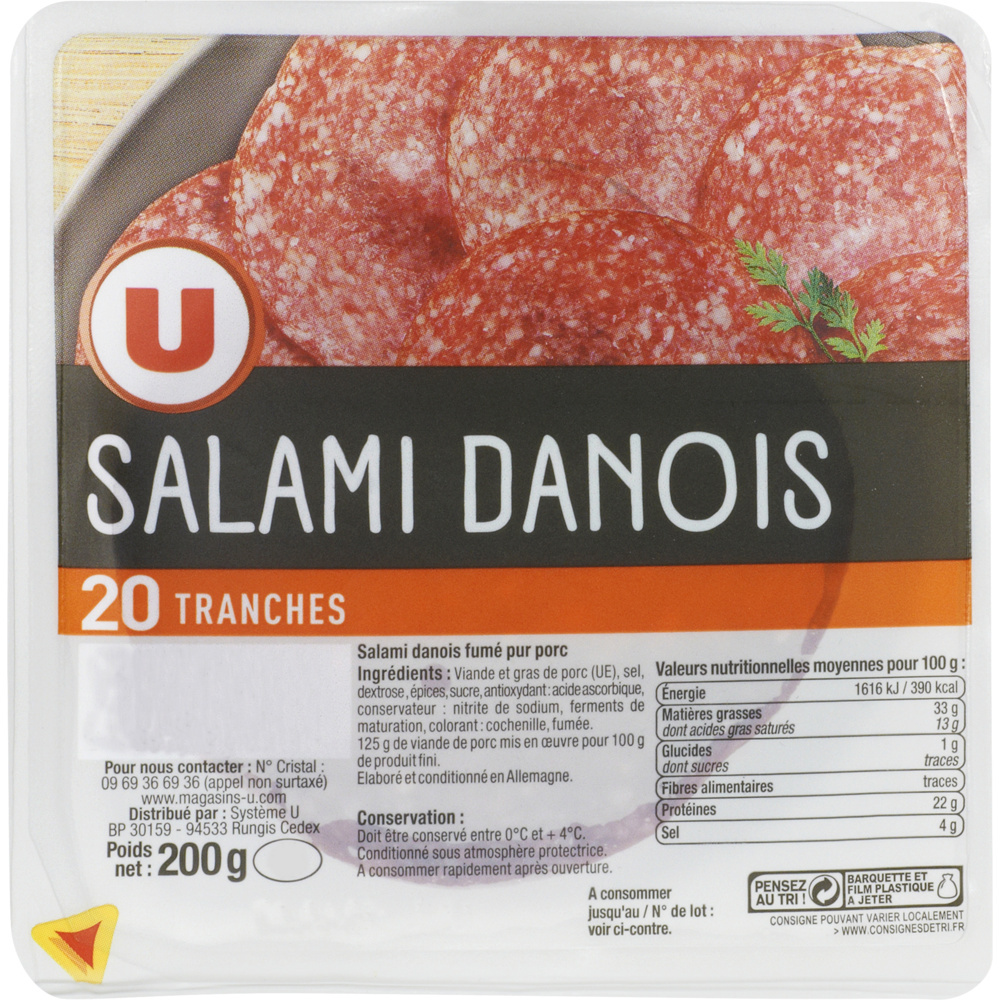 Danish salami in slices U 