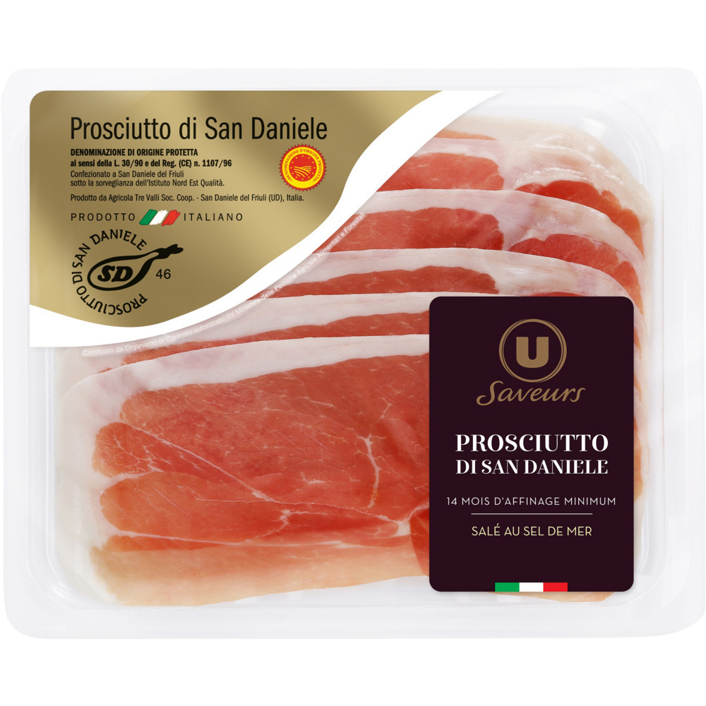 Prosciutto San Daniele ham 14 months maturing U flavours