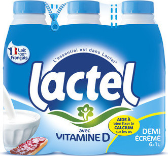Lactel Semi-skimmed milk 6*1L