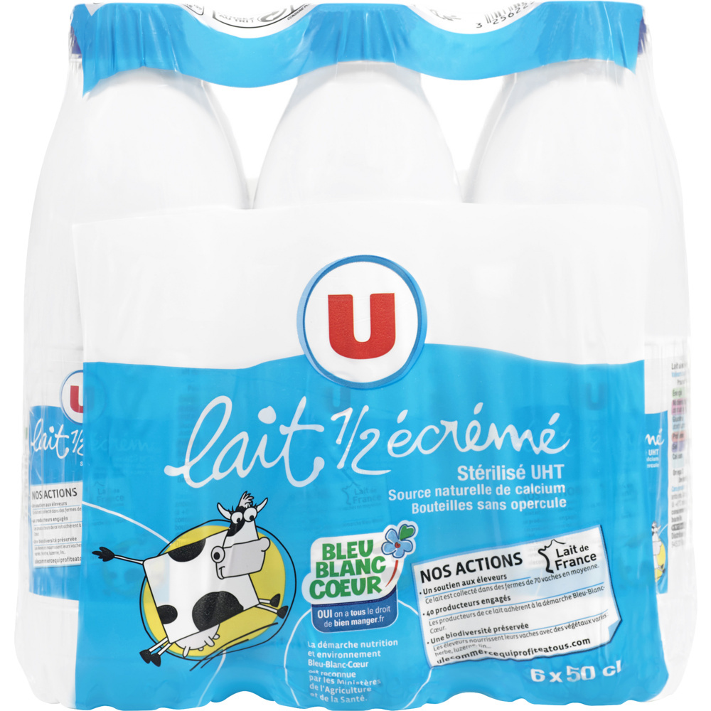 U semi-skimmed milk 6*50cl