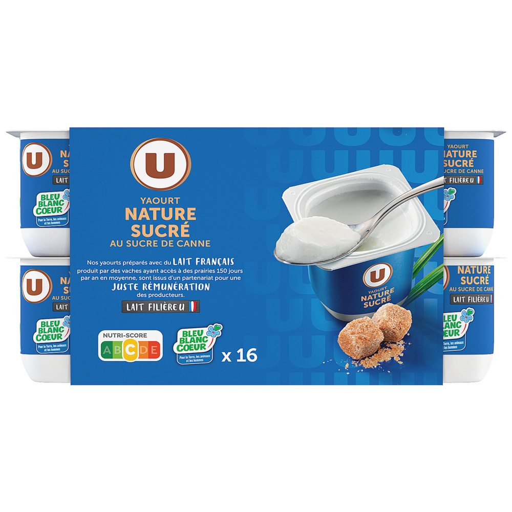 Sweetened plain yoghurts U