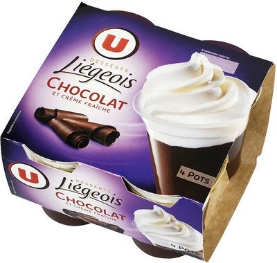 Liègeois chocolate dessert with whipped cream U