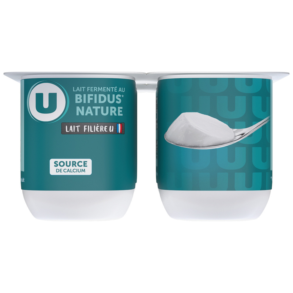 Plain fermented whole milk yoghurt with bifidus U