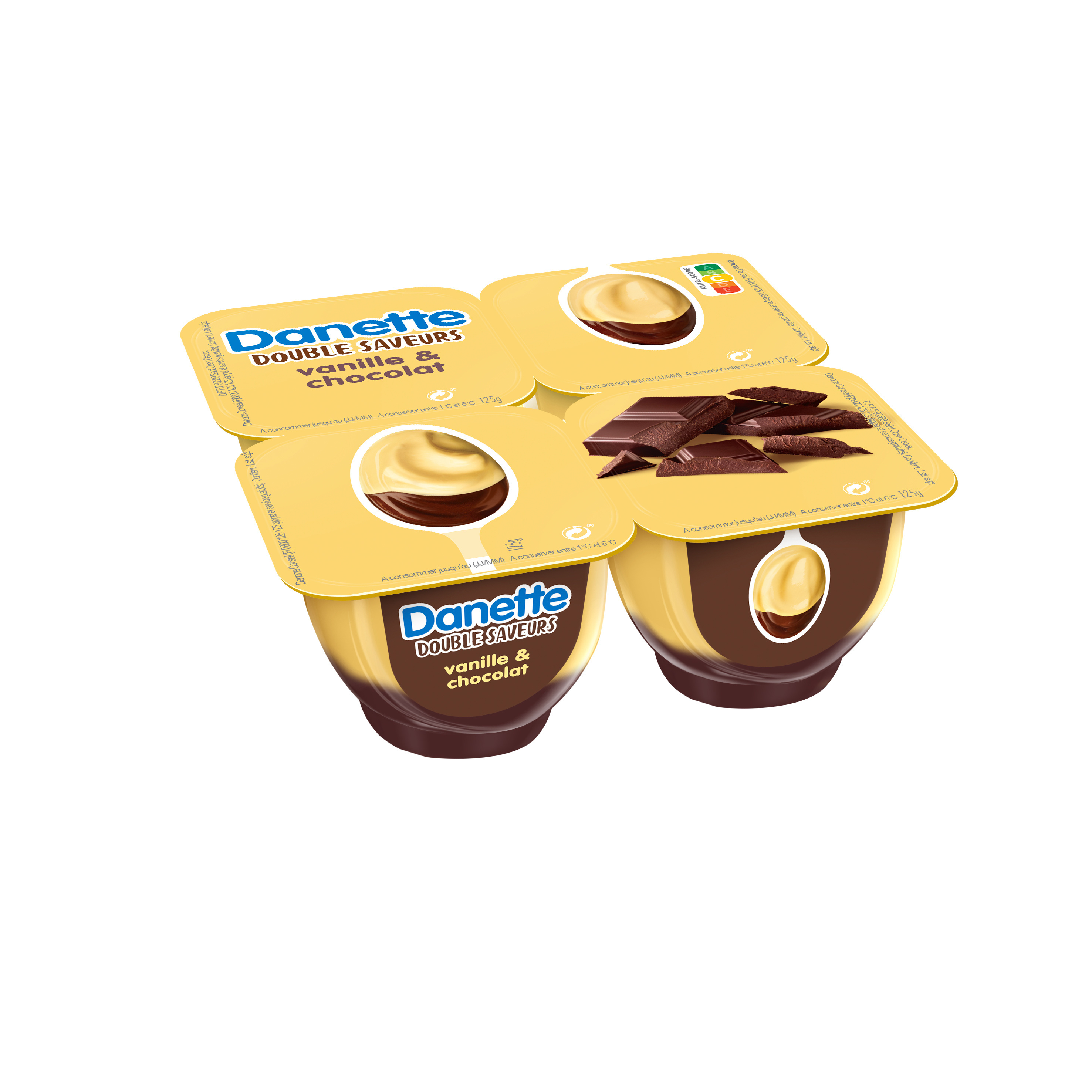 Chocolate vanilla Danette