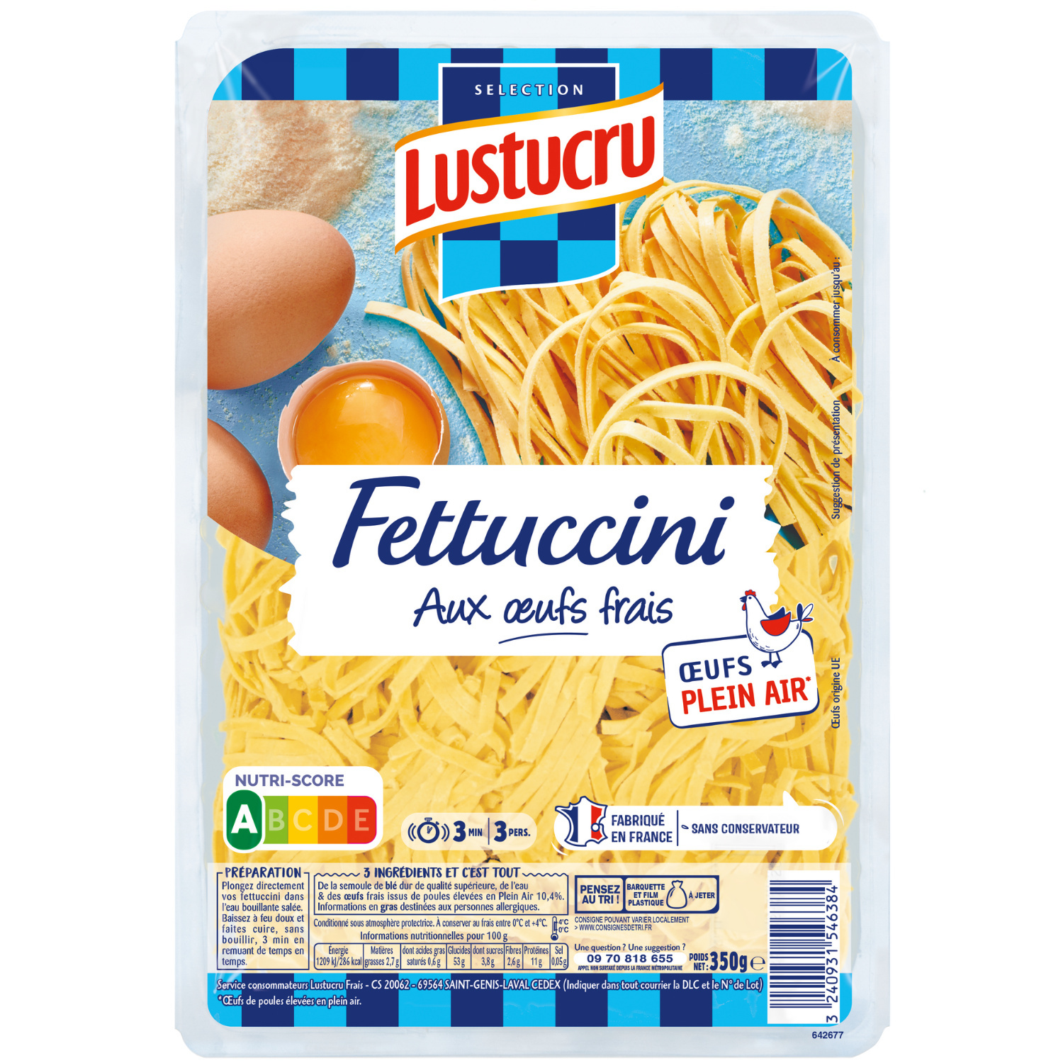 Fettuccini aux oeufs frais Lustucru 