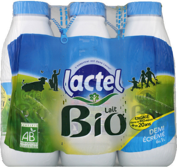 Lactel Organic semi-skimmed milk 6*1L