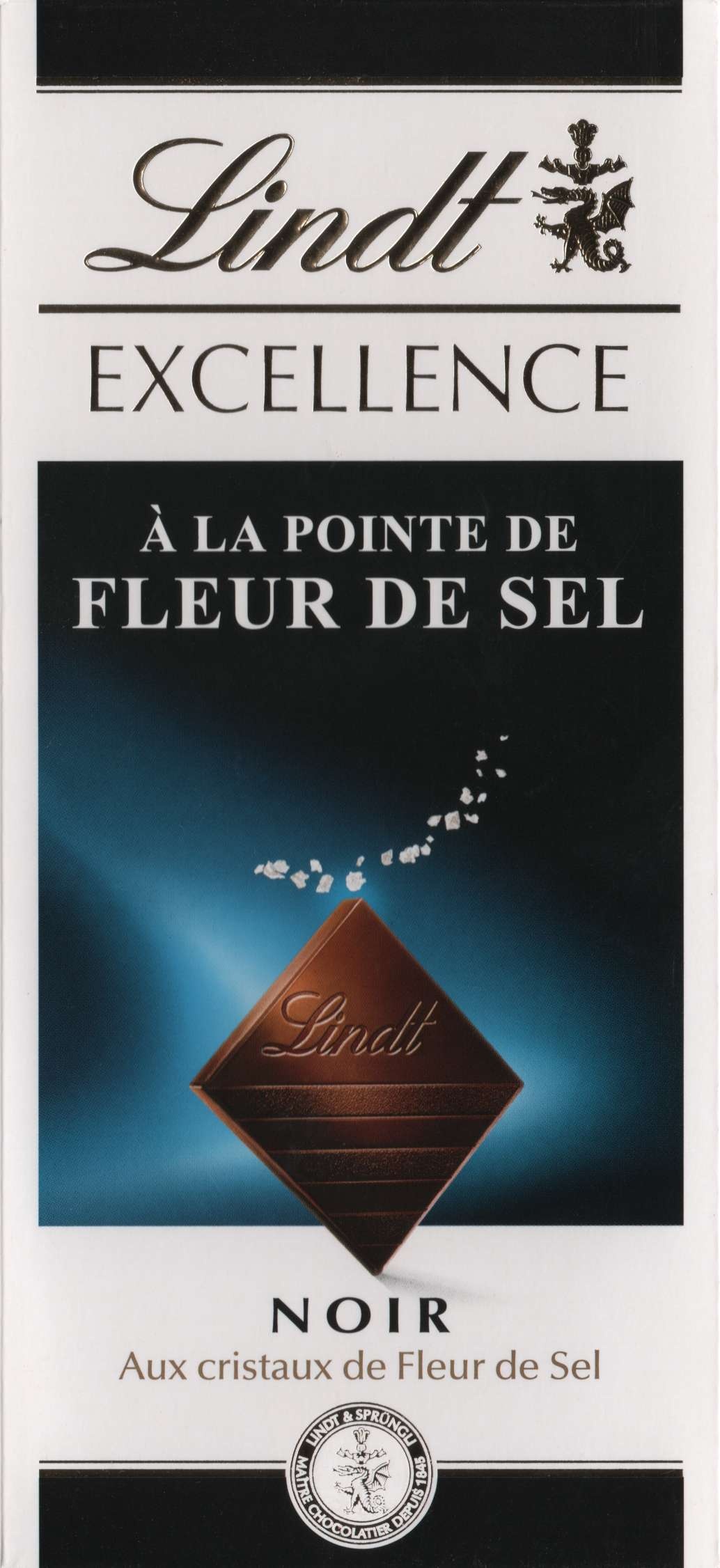 Chocolat noir Lindt pointe de fleur de sel