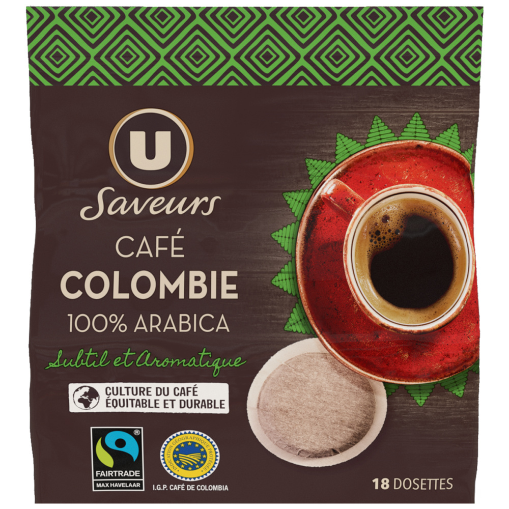 Café dosettes de Colombie 100% arabica U