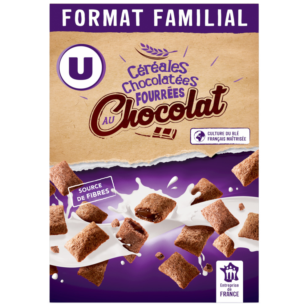 Céréales fourrées au chocolat U