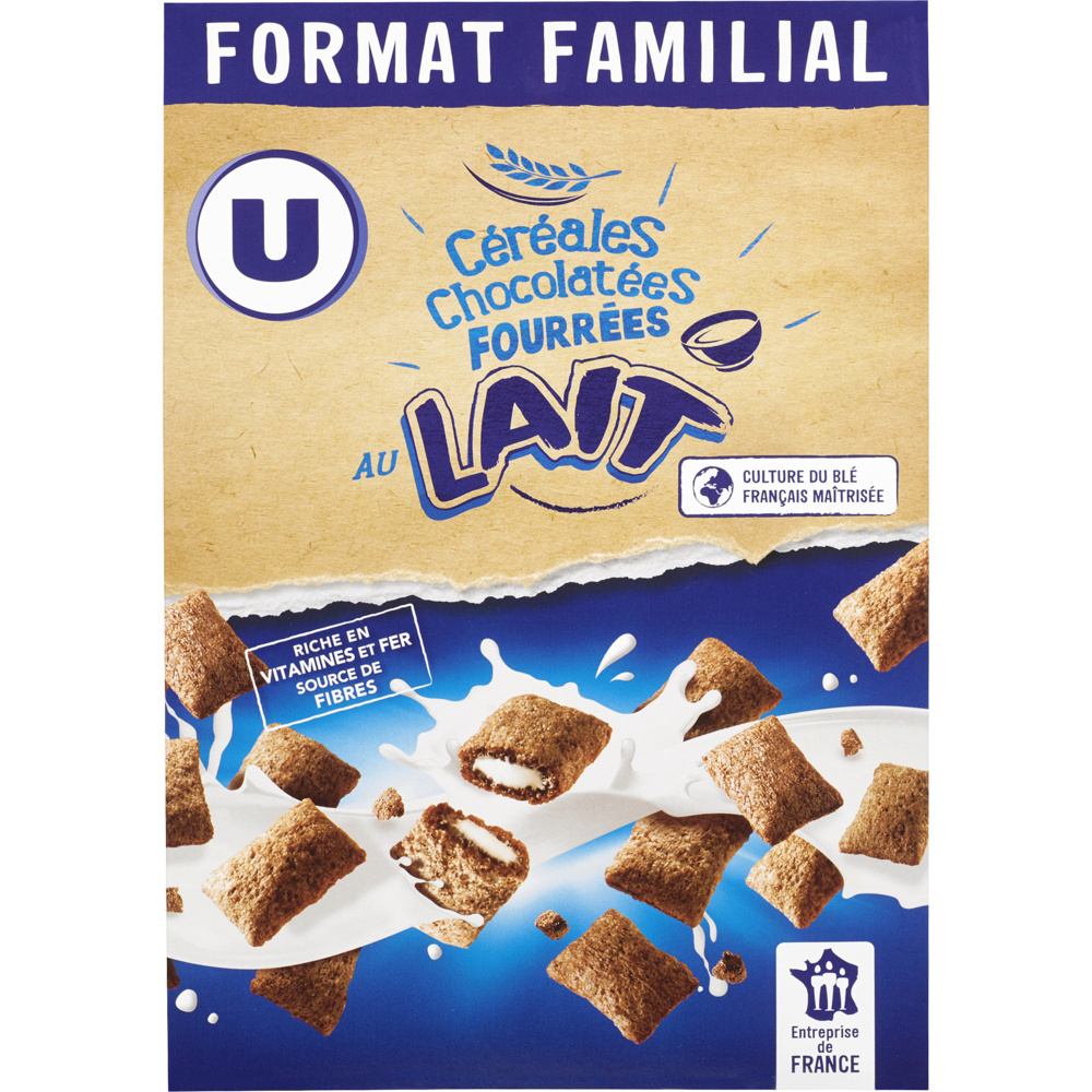 Céréales fourrées chocolatau lait