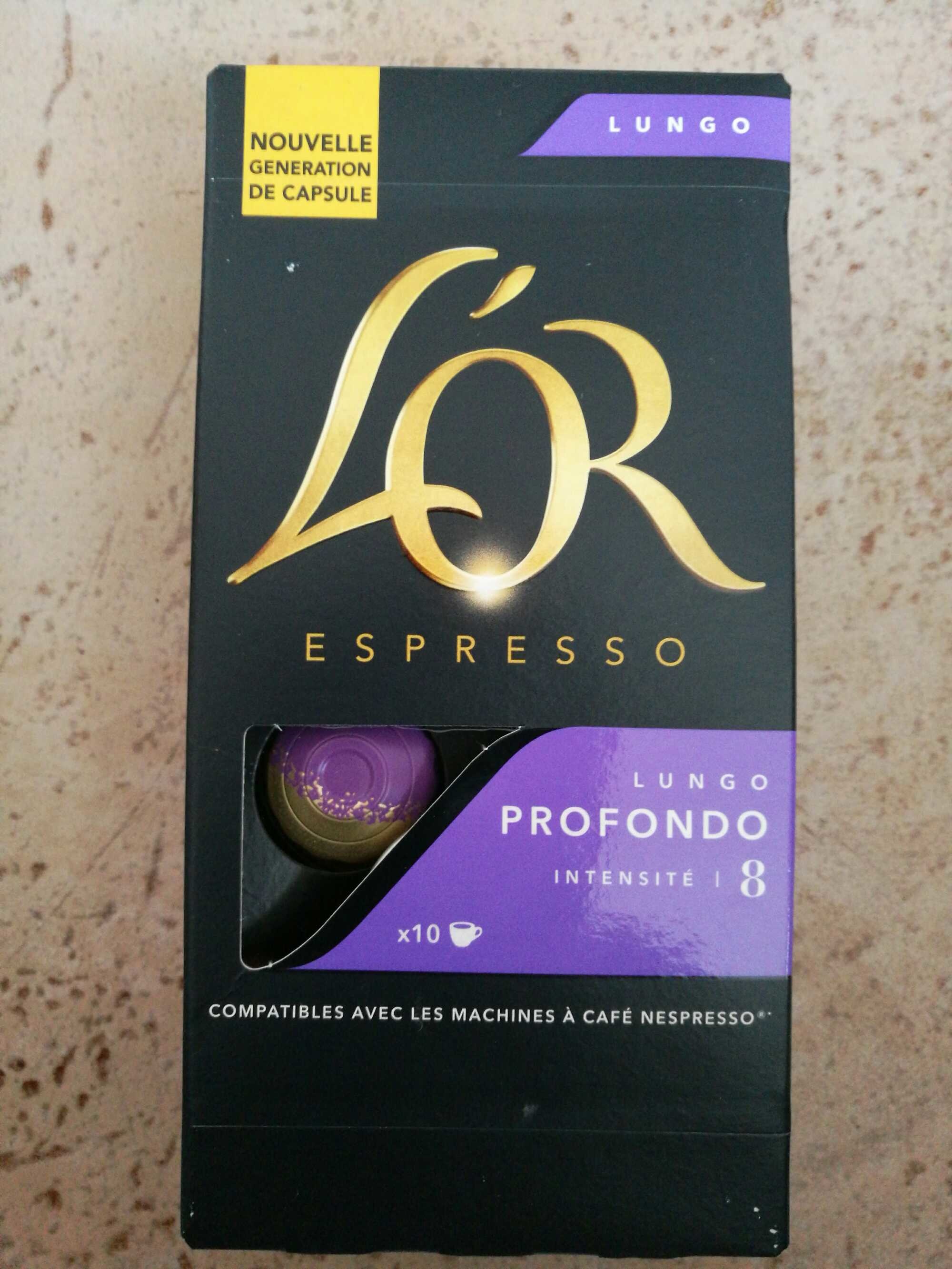 Espresso L'Or Lungo Profondo (intensité 8)