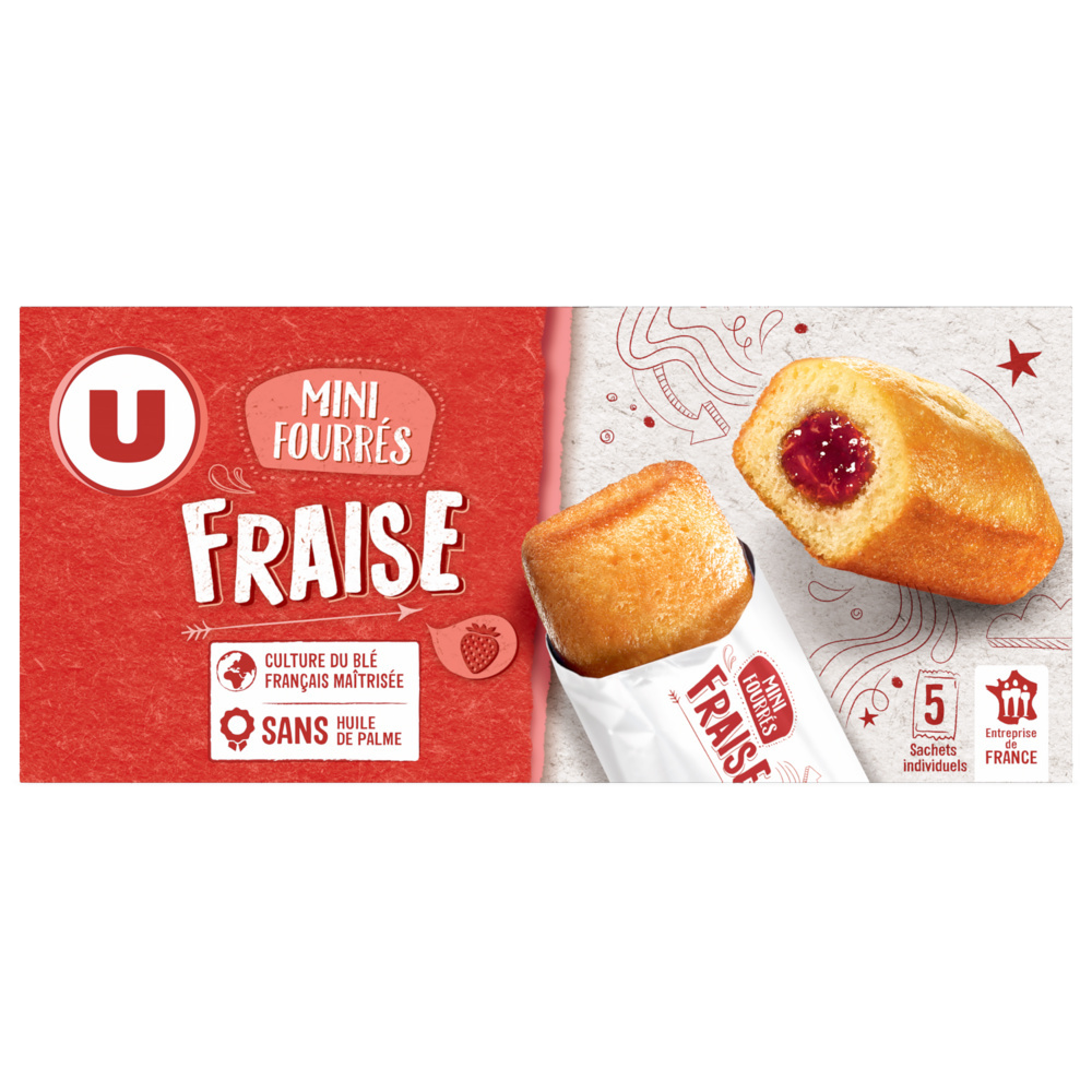 Mini gateaux fourrés fraise U