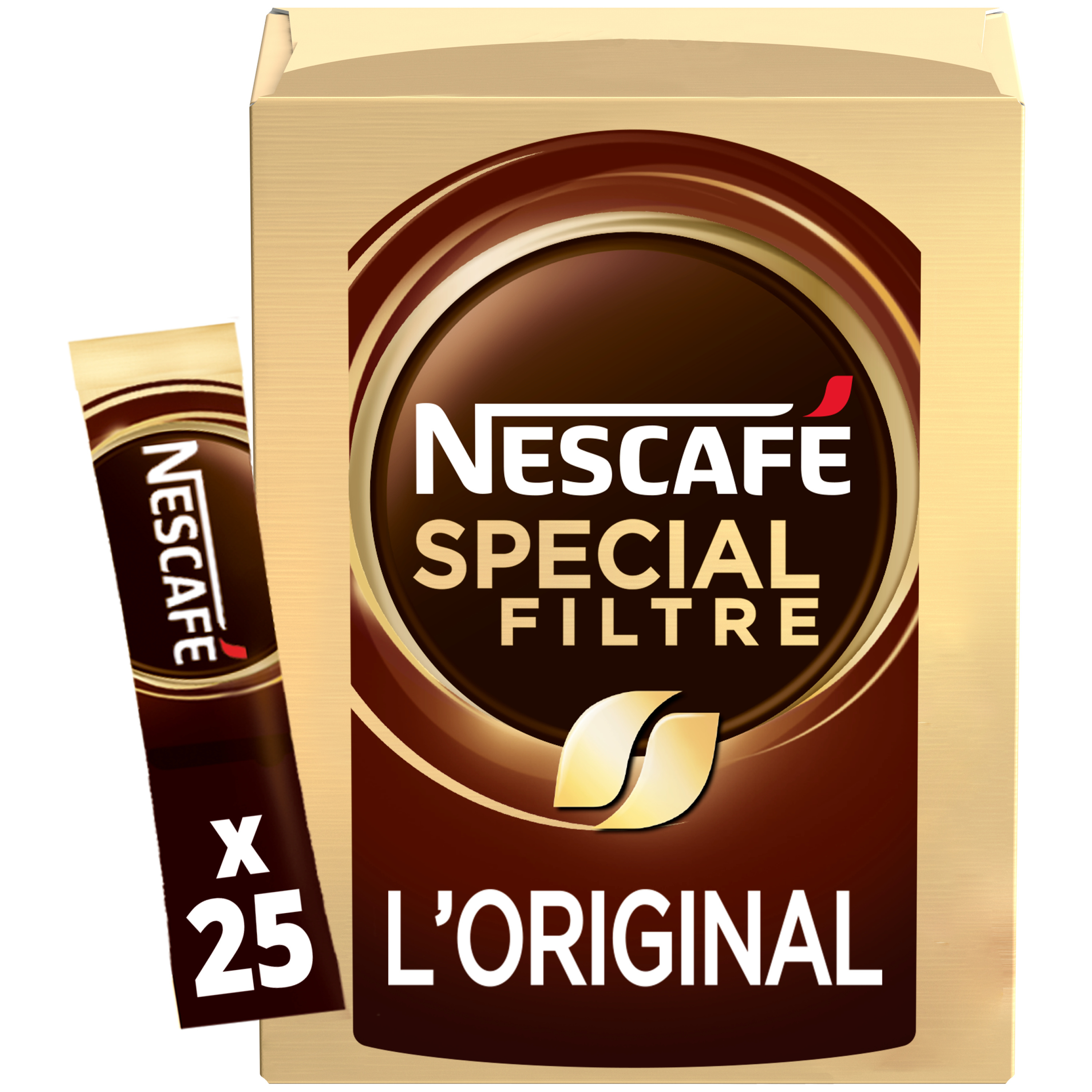 Nescafé spécial filtre l'original, Café Soluble, Boite de 25 Sticks