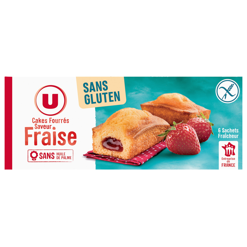 Cakes fourrés saveur fraises sans gluten U