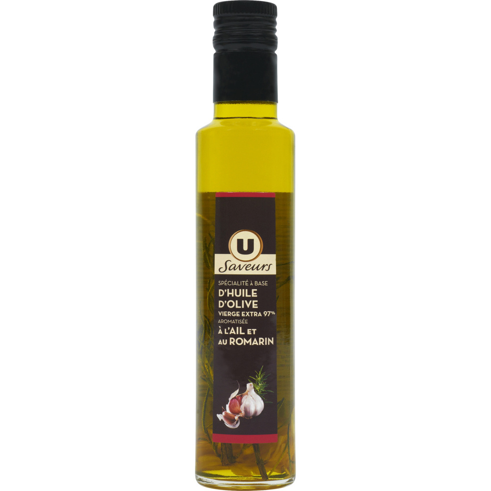 Huile d'olive vierge extra aromatisée à l'Ail et au romarin U