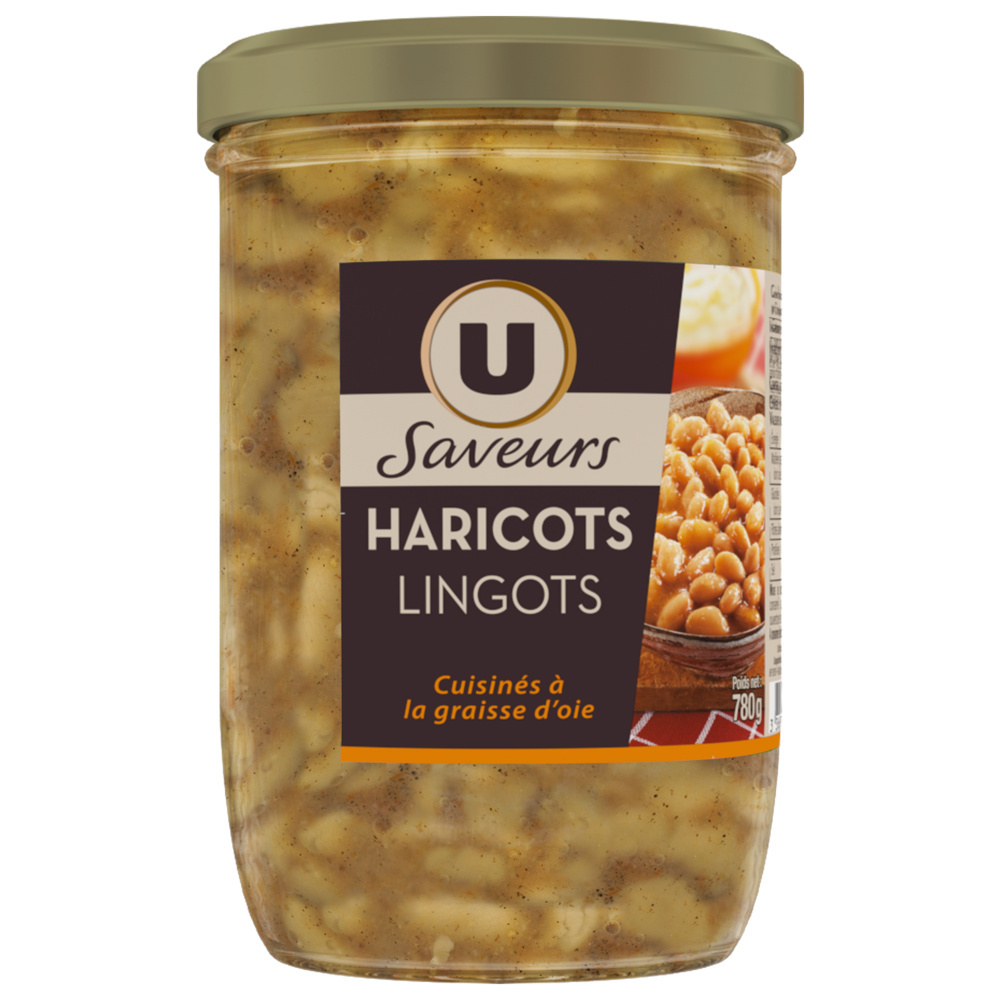 Haricots lingots blancs cuisinés à la graisse d'oie U