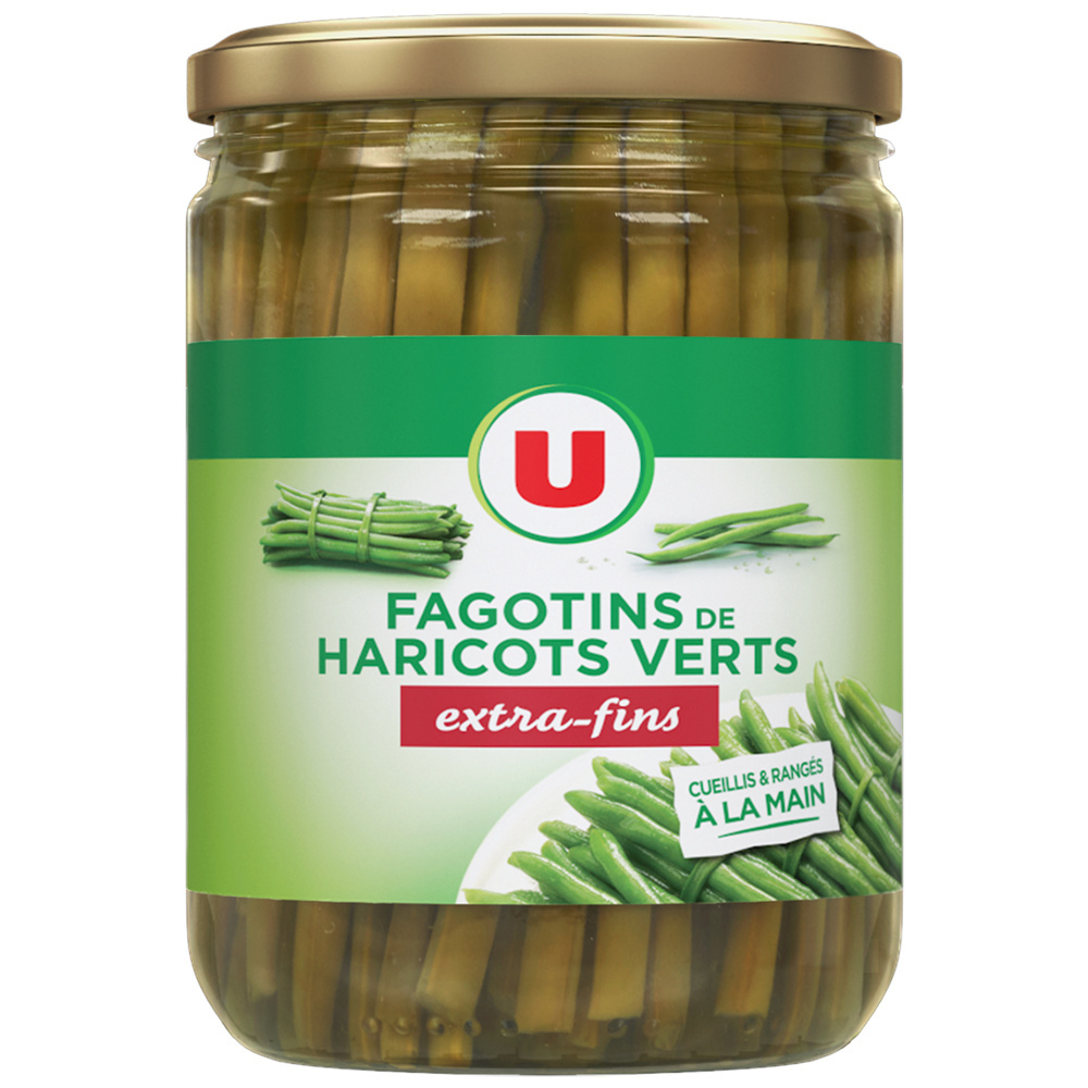 Haricots verts extra-fins en fagot cueillis et rangés à la mains