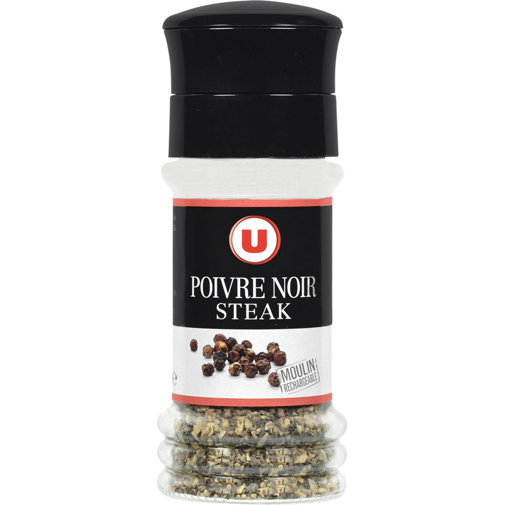Moulin poivre à steak noir rechargeable U