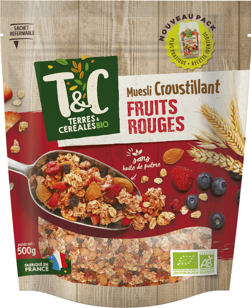 Muesli croustillant fruits rouges Terre & Ceréales
