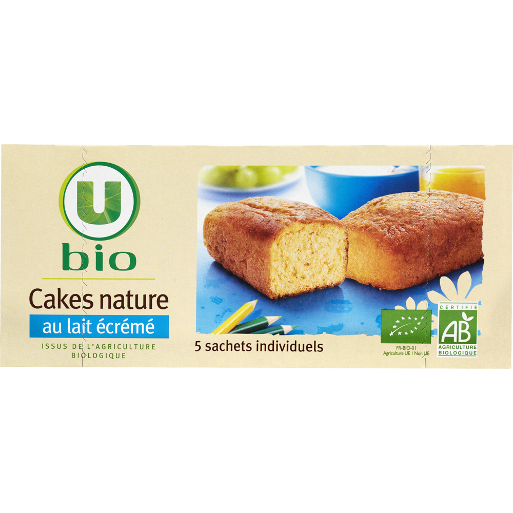 Cake nature au lait écrémé BIO U