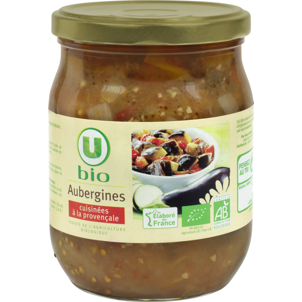 Aubergines cuisinées à la provençale U BIO