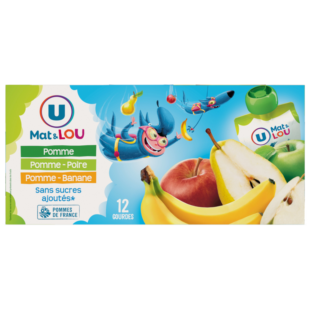 No-sugar-added apple-apple-pear-apple-banana gourds