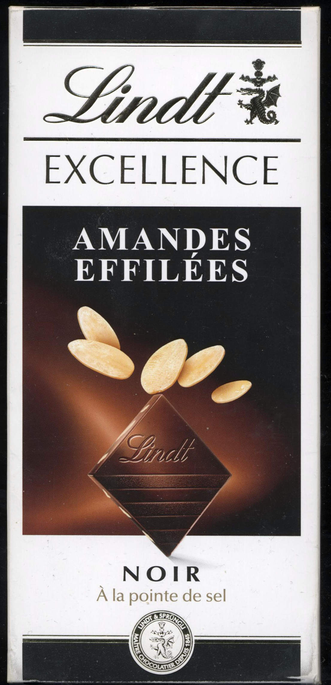 Lindt Excellence chocolat noir et amandes effilées