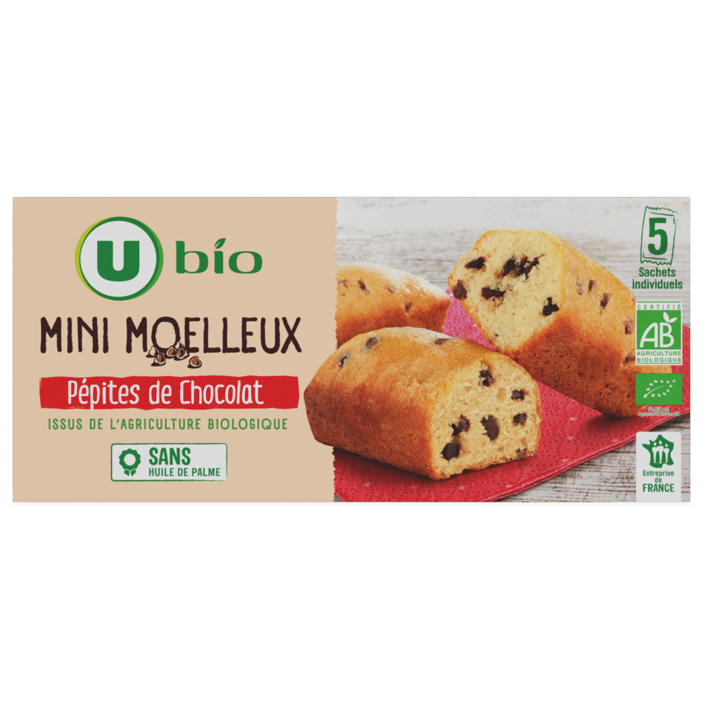 Mini moelleux aux pépites de chocolat bio U