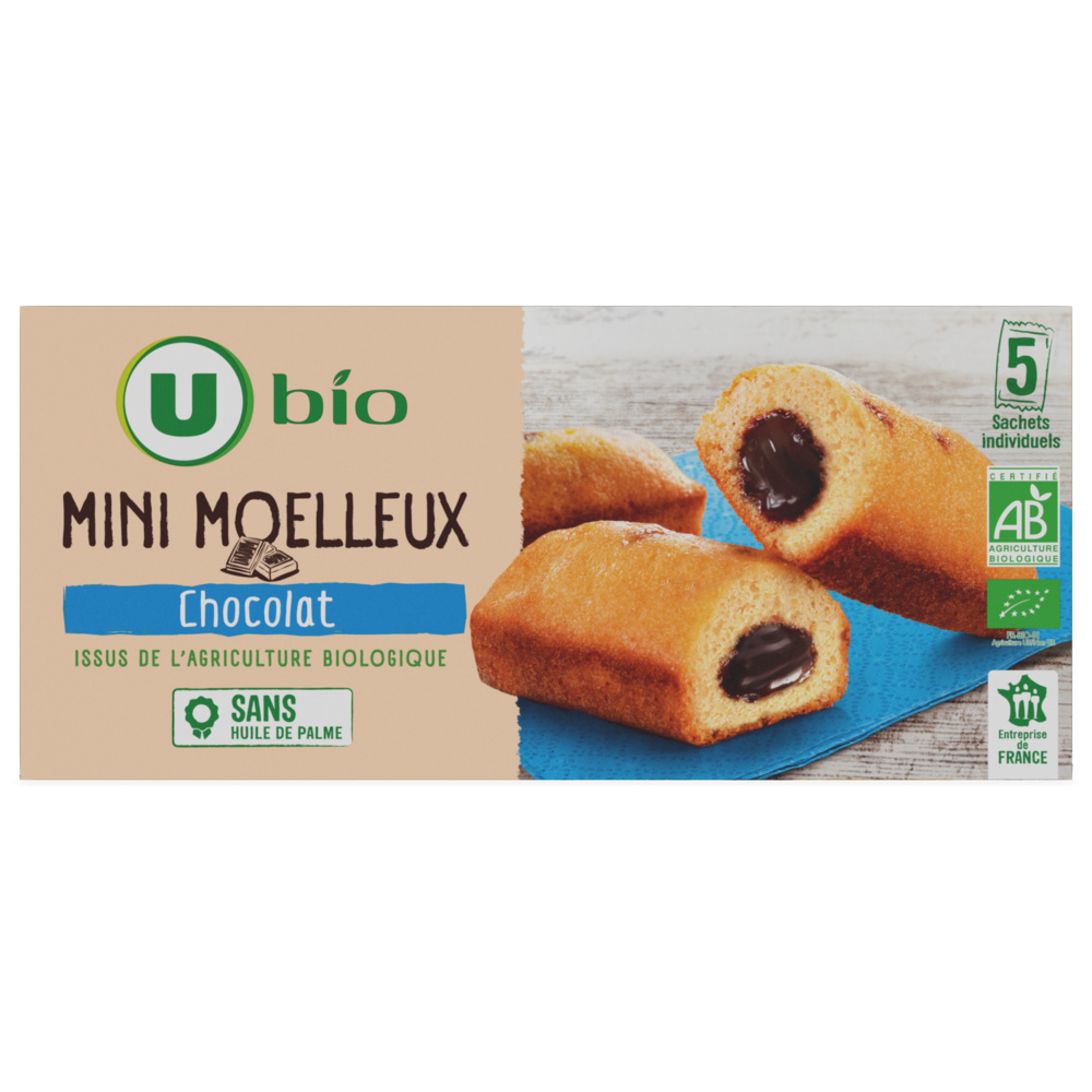 Mini moelleux fourrés au chocolat bio U